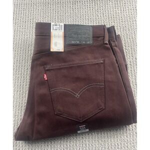 Levis 501XX Jeans Mens 36x32 Burgundy Button Fly Original Fit Red Tab NWT